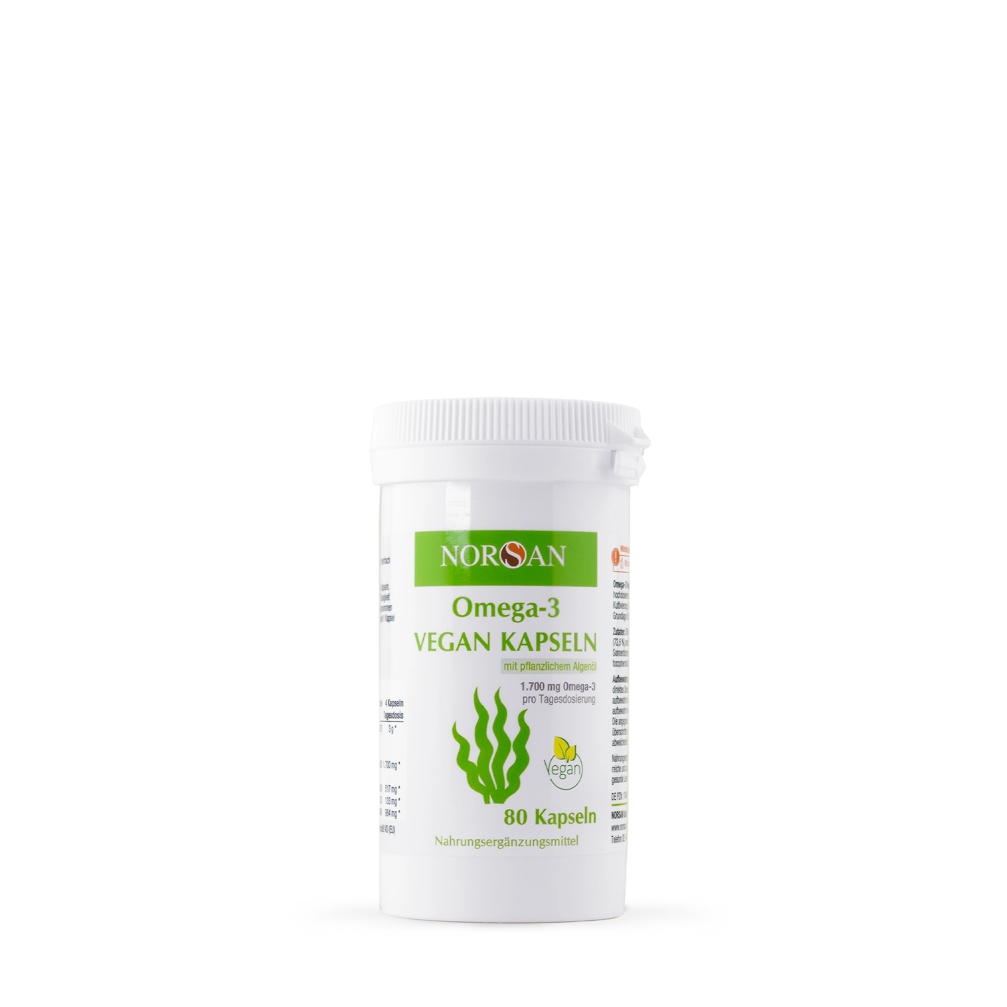 NORSAN Omega-3 Vegan Kapseln Dose mit 80 Kapseln